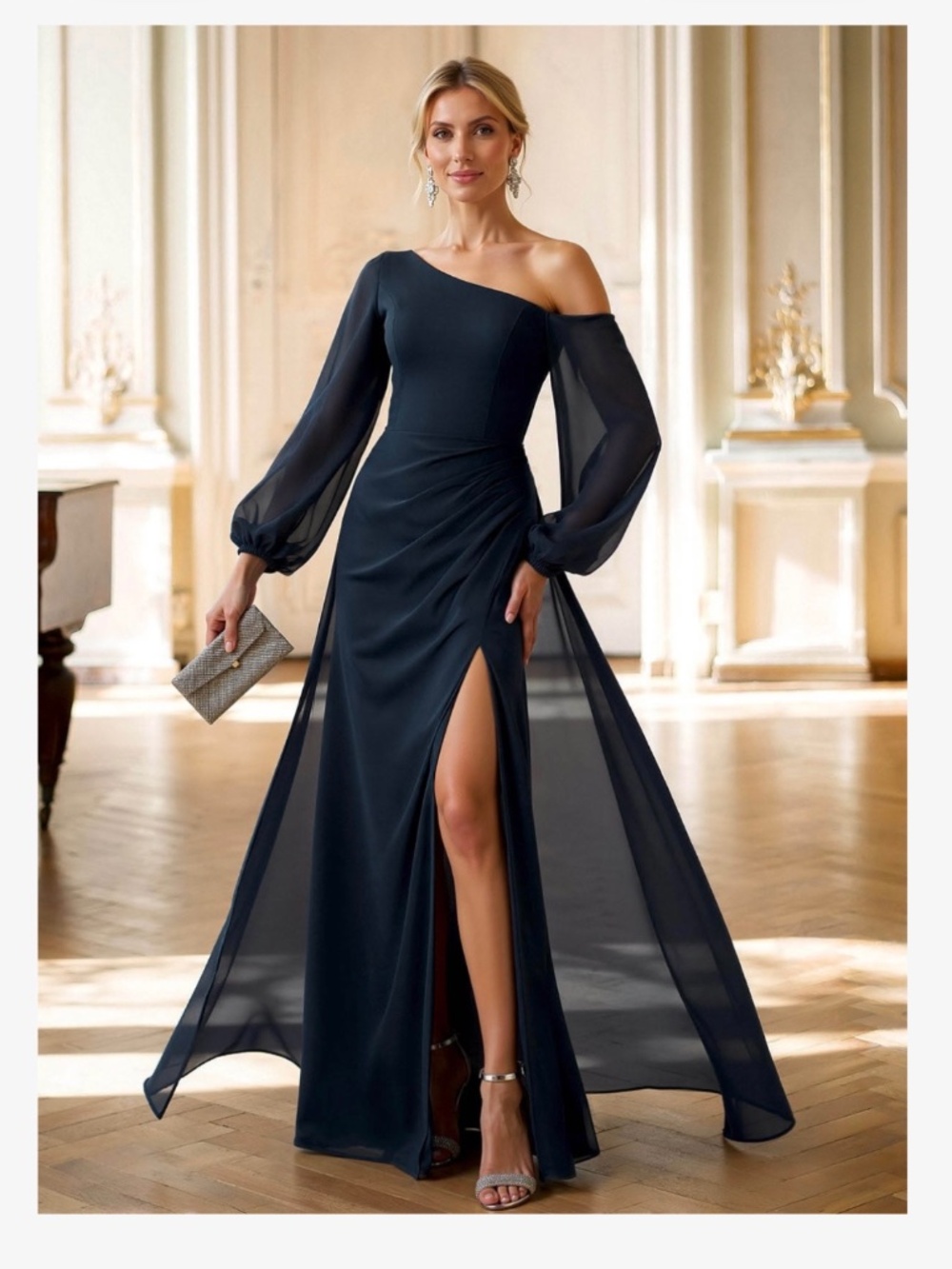 Missacc Formal Dress in Dark Blue